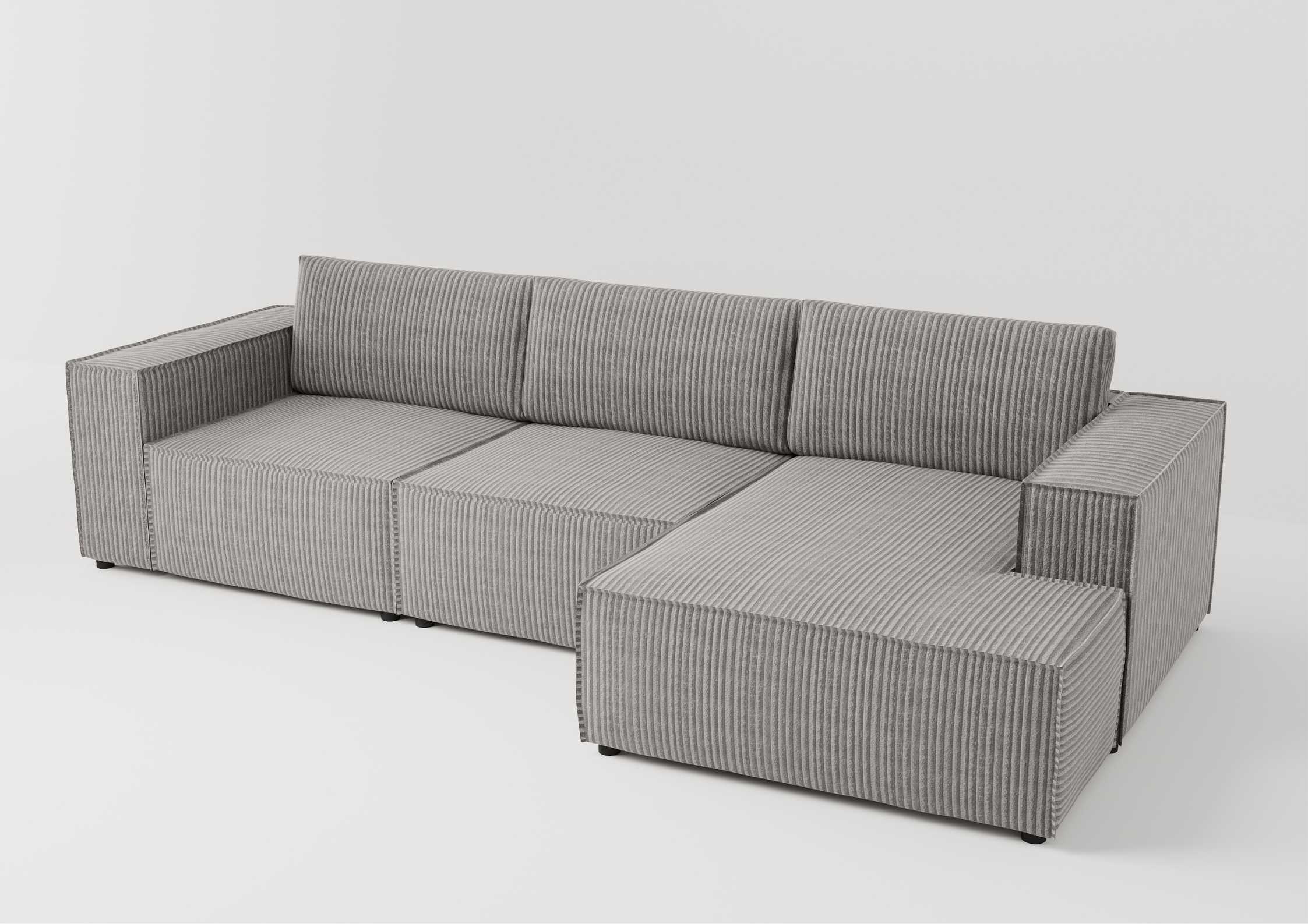 Modułowy narożnik z przeszyciami w kolorze szarym